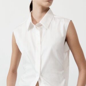 NWOT H&M XXL White Sleeveless Shirt Dress